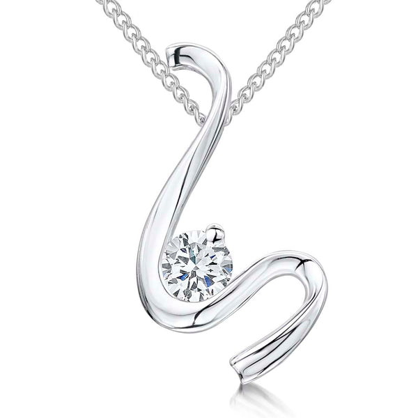 Sterling Silver S Shape Wave Pendant