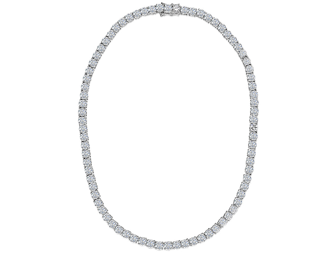 A sterling silver  41.5tennis necklace with cubic zirconia stones set in a 4 claw setting-JOOLS by Jenny Brown