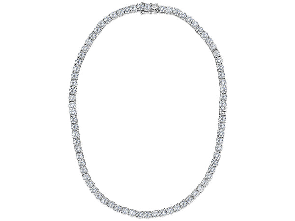 A sterling silver  41.5tennis necklace with cubic zirconia stones set in a 4 claw setting-JOOLS by Jenny Brown