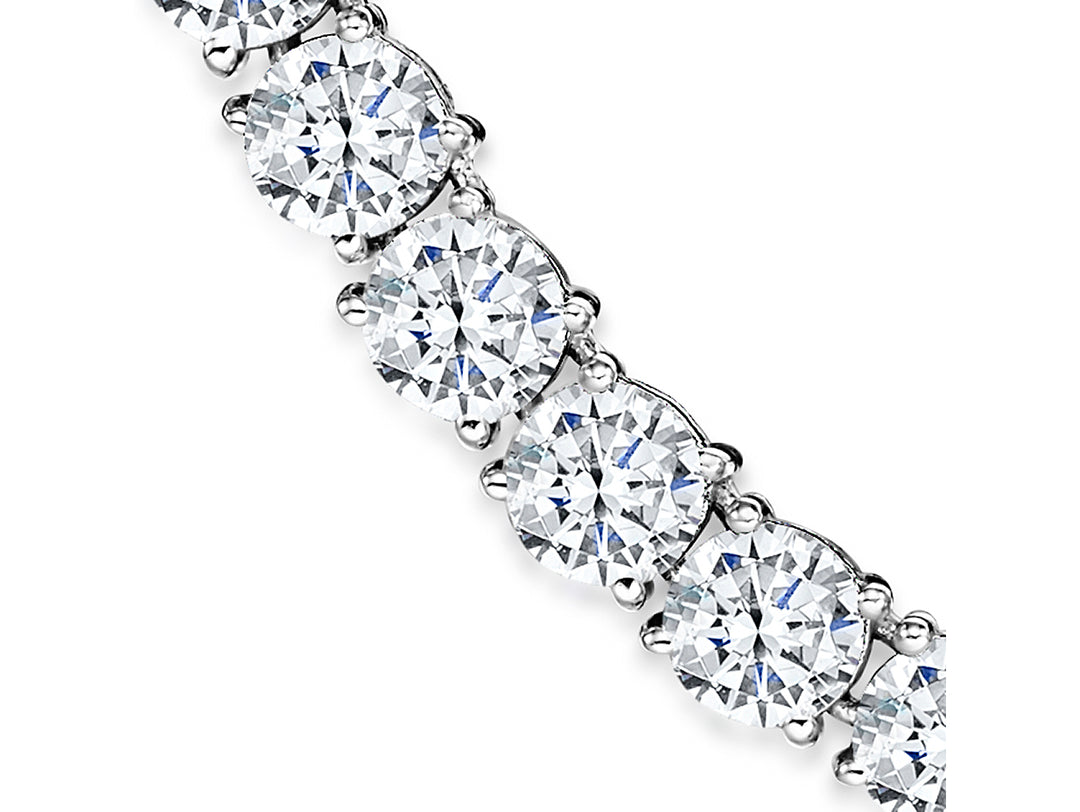 A sterling silver  41.5tennis necklace with cubic zirconia stones set in a 4 claw setting-JOOLS by Jenny Brown