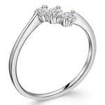 Load image into Gallery viewer, Sterling Silver Ring With A Row of 3 Cubic Zirconias-JOOLS by Jenny Brown
