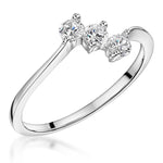 Load image into Gallery viewer, Sterling Silver Ring With A Row of 3 Cubic Zirconias-JOOLS by Jenny Brown
