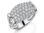 Load image into Gallery viewer, Sterling Silver Ring With Pave Set Dome
