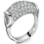 Load image into Gallery viewer, Sterling Silver Ring With Pave Set Dome
