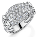 Load image into Gallery viewer, Sterling Silver Ring With Pave Set Dome
