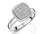 Load image into Gallery viewer, Sterling Silver Ring With Pave Set Square
