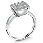 Load image into Gallery viewer, Sterling Silver Ring With Pave Set Square
