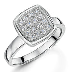 Load image into Gallery viewer, Sterling Silver Ring With Pave Set Square

