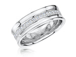 Load image into Gallery viewer, Sterling Silver Concave Ring With Cubic Zirconia
