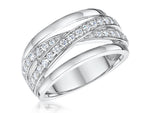 Load image into Gallery viewer, Sterling Silver Ring With A  Double Row Of  Cubic Zirconia

