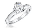 Load image into Gallery viewer, Sterling Silver Open Set Cubic Zirconia Solitaire Ring
