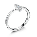 Load image into Gallery viewer, Sterling Silver Ring With Vertical Row Of 3 Cubic Zirconias JOOLS by Jenny Brown
