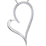 Load image into Gallery viewer, Sterling Silver Heart Pendant Half Stone Set With Cubic Zirconias
