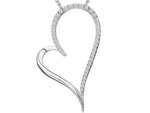 Load image into Gallery viewer, Sterling Silver Heart Pendant Half Stone Set With Cubic Zirconias
