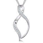 Load image into Gallery viewer, Sterling Silver Pave Set Open Twist Pendant
