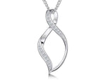 Load image into Gallery viewer, Sterling Silver Pave Set Open Twist Pendant
