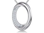 Load image into Gallery viewer, Sterling Silver Pave Set Open Twisted Oval Pendant
