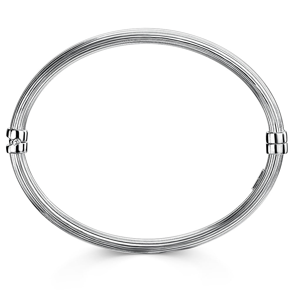 Sterilng Silver Ridged Bangle-JOOLS by Jenny Brown