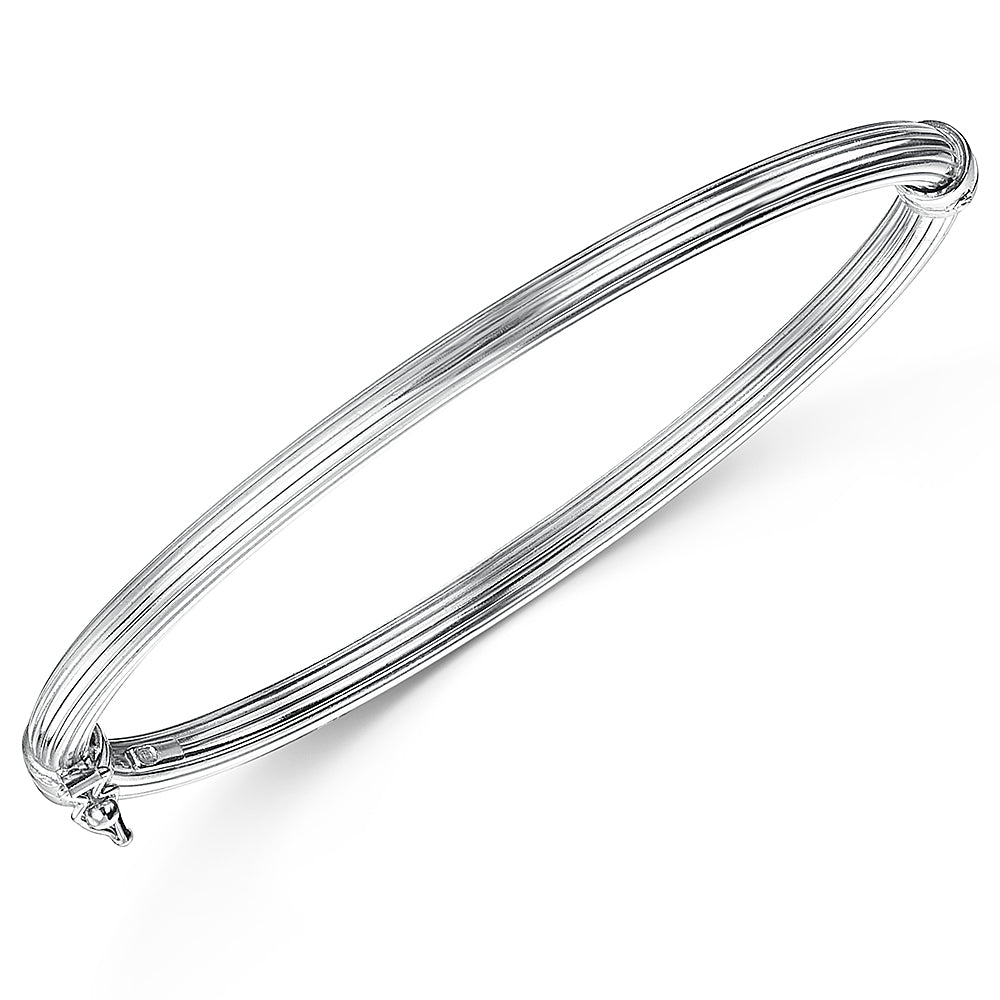 Sterilng Silver Ridged Bangle-JOOLS by Jenny Brown
