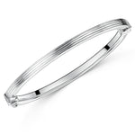Load image into Gallery viewer, Sterling Silver Flat Ridged Bangle-JOOLS by Jenny Brown
