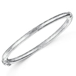 Load image into Gallery viewer, Sterling Silver Bangle With Faceted  Swirled Finish-JOOLS by Jenny Brown
