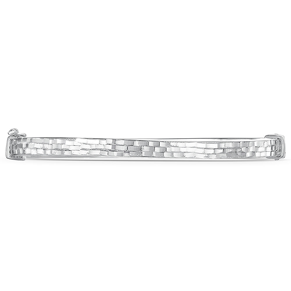 Sterling Silver Bangle With A Textured, Mosaic Finish-JOOLS by Jenny Brown