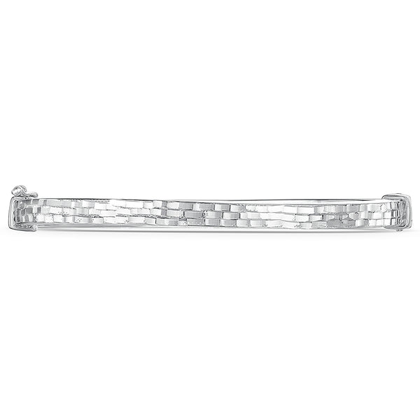 Sterling Silver Bangle With A Textured, Mosaic Finish-JOOLS by Jenny Brown