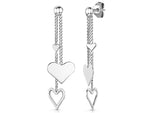 Load image into Gallery viewer, Sterling Silver Heart Drop Earrings
