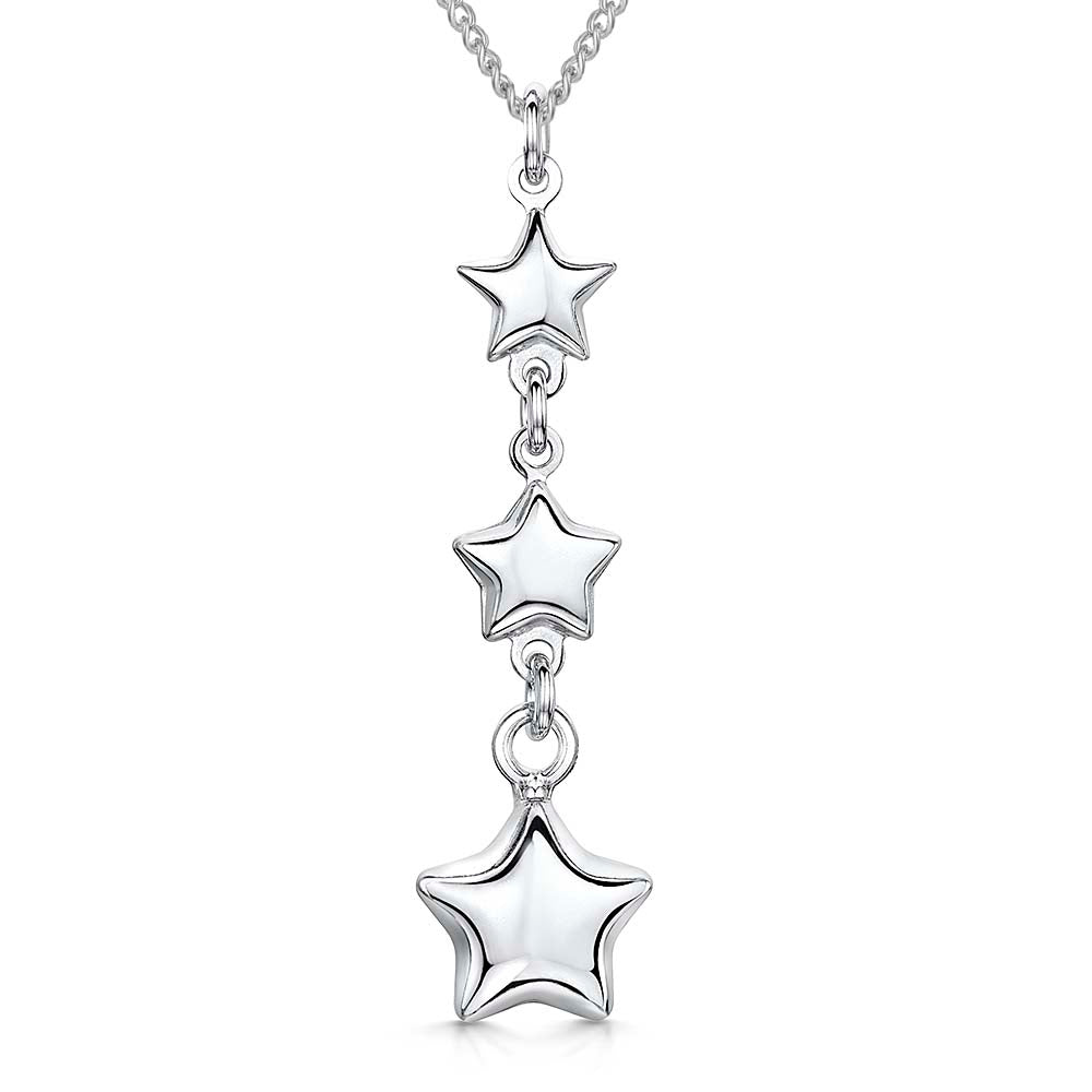 Sterling Silver Pendant With 3 Bubbly Stars