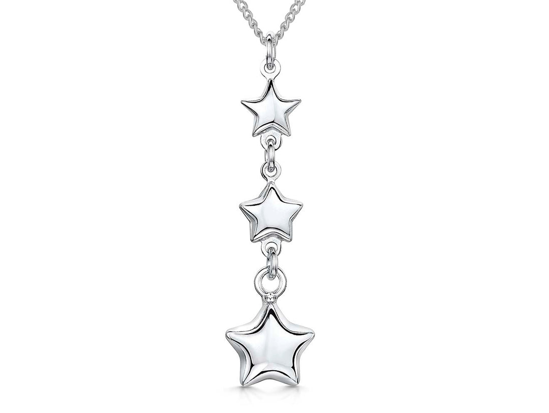 Sterling Silver Pendant With 3 Bubbly Stars