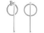 Load image into Gallery viewer, Sterling Silver White Zirconia Circles Drop  Earrings
