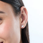 Load image into Gallery viewer, Sterling Silver Heart Earrings With Zirconia Tiffany Style-JOOLS by Jenny Brown
