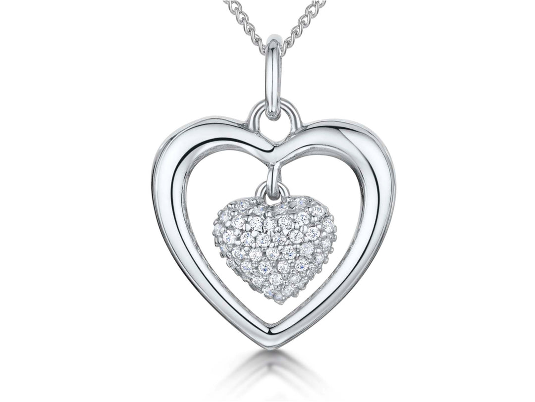 Sterling Silver Open Pendant With Heart Centre - JOOLS By Jenny Brown