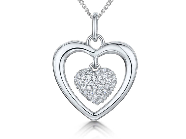 Sterling Silver Open Pendant With Heart Centre - JOOLS By Jenny Brown