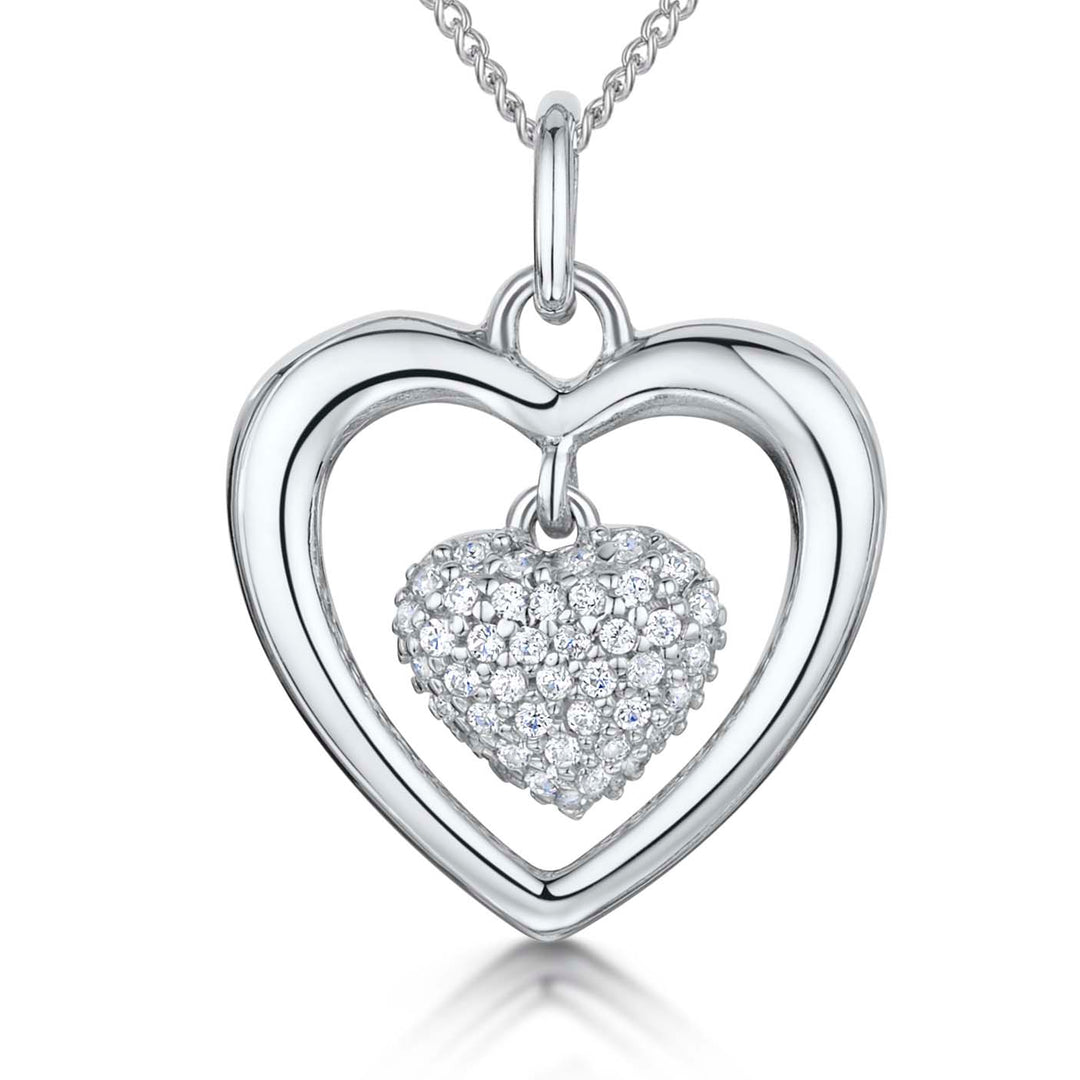Sterling Silver Open Pendant With Heart Centre - JOOLS By Jenny Brown