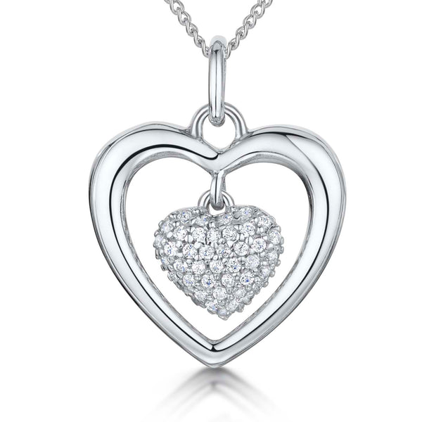 Sterling Silver Open Pendant With Heart Centre - JOOLS By Jenny Brown