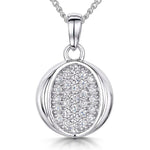 Load image into Gallery viewer, Sterling Silver  Inverted Pave Centre Circle Pendant
