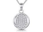 Load image into Gallery viewer, Sterling Silver  Inverted Pave Centre Circle Pendant
