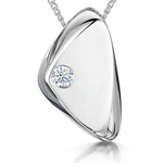 Load image into Gallery viewer, Sterling Silver Pebble Pendant Set With Solitaire Cubic Zirconia
