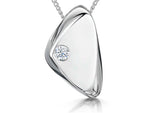 Load image into Gallery viewer, Sterling Silver Pebble Pendant Set With Solitaire Cubic Zirconia
