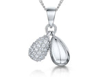 Load image into Gallery viewer, Sterling Silver &amp; Pave Set Double Teardrop Pendant
