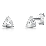 Load image into Gallery viewer, White Gold &amp; Diamond Triangle Stud Earrings
