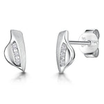 Load image into Gallery viewer, White Gold &amp;  3 Diamond Stud Earrings
