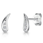 Load image into Gallery viewer, White Gold &amp; Diamond Tear Drop Stud Earrings
