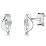 Load image into Gallery viewer, White Gold Stud Earrings With Tension Set Diamonds
