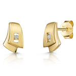 Load image into Gallery viewer, Yellow Gold &amp; Diamond Layered Studs
