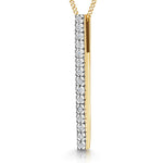 Load image into Gallery viewer, Yellow Gold &amp; Diamond Pave Bar Pendant
