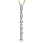 Load image into Gallery viewer, Yellow Gold &amp; Diamond Pave Bar Pendant
