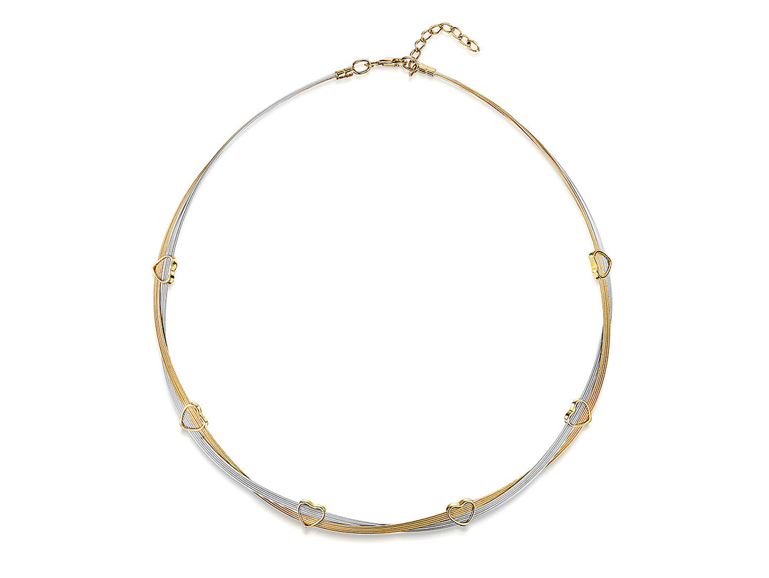 9ct White & Yellow Gold Full Collar Necklace