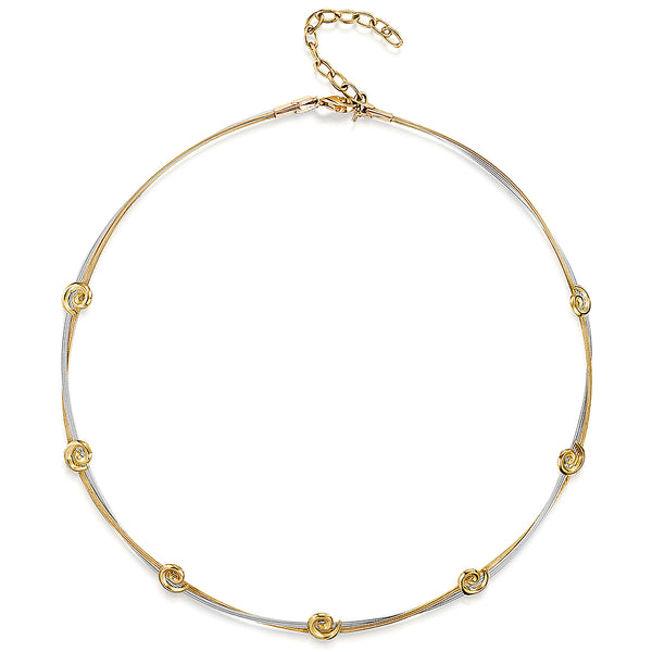 9ct White & Yellow Gold Full Collar Necklace